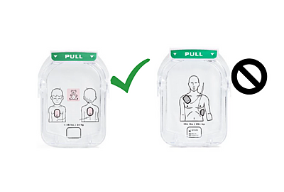 Sicherheitshinweis Philips M5072A HS1 Elektroden für Babys und Kinder